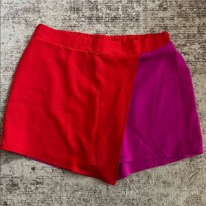 Colorblock Red and Purple Women's Shorts